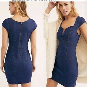 Free People Body Con Sleeveless Denim Dress Dress - 2